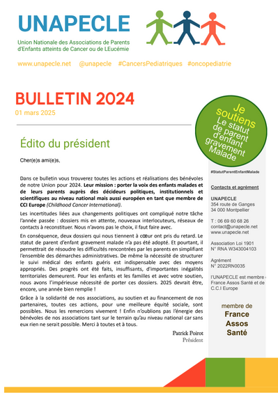 Couverture du bulletin 2024 de l'UNAPECLE